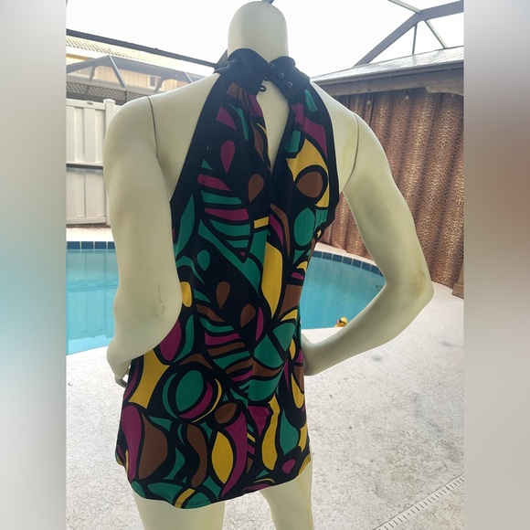 Psychedelics Jonathan Martin Black and Multicolor Scarf tunic size S NWT - Picture 7 of 15